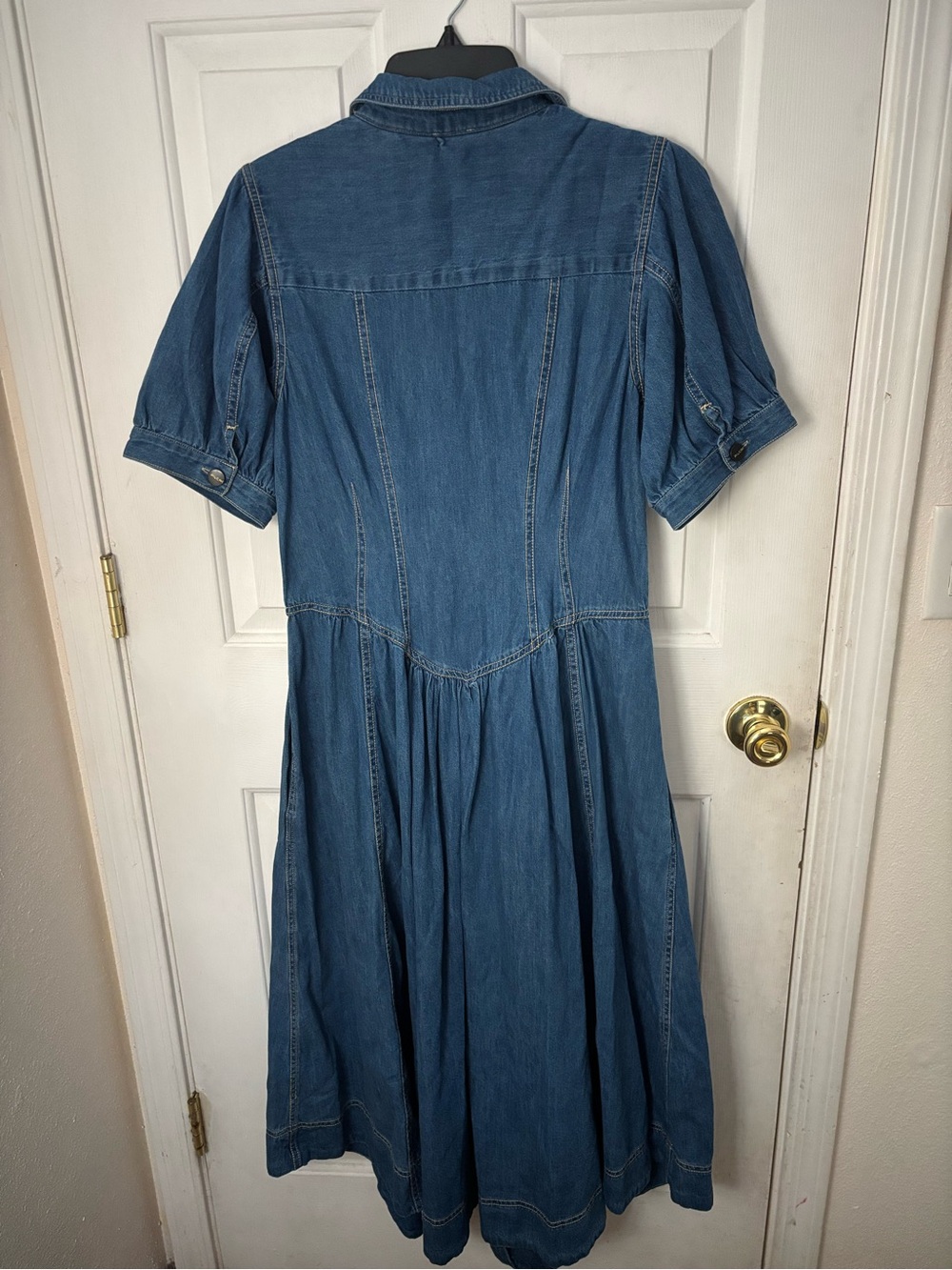 Pilcro Blue Denim Button-Front Midi Dress - Picture 6 of 8